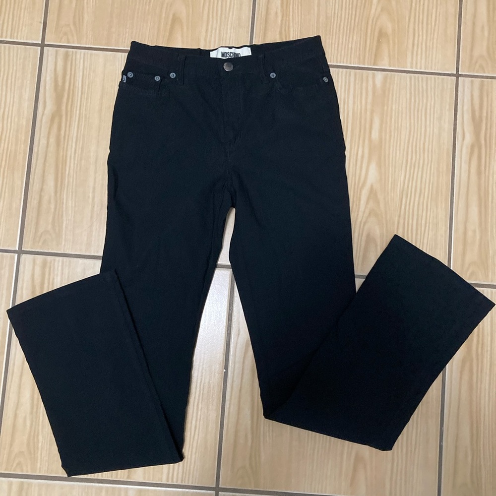 Woman’s Moschino Jeans Black Dress Pants Flare 28